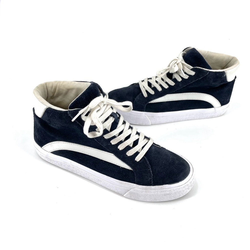 MADEWELL Sidewalk High-Top Sneakers in Suede Navy - Picture 3 of 9